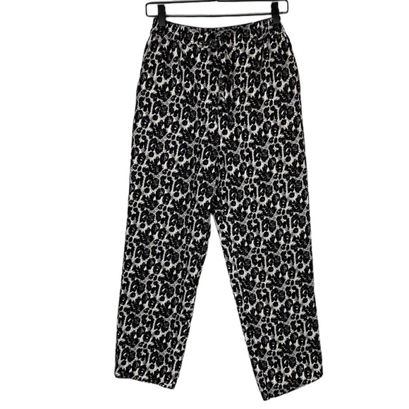 Zara black leopard tapered ankle pants - Picture 1 of 6